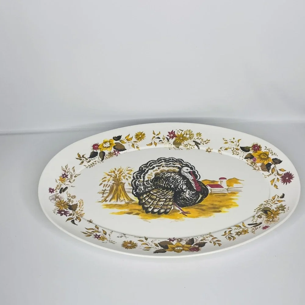 Vintage Apollo Ware Melmac By‎ Alexander Barna Turkey Day Thanksgiving Platter